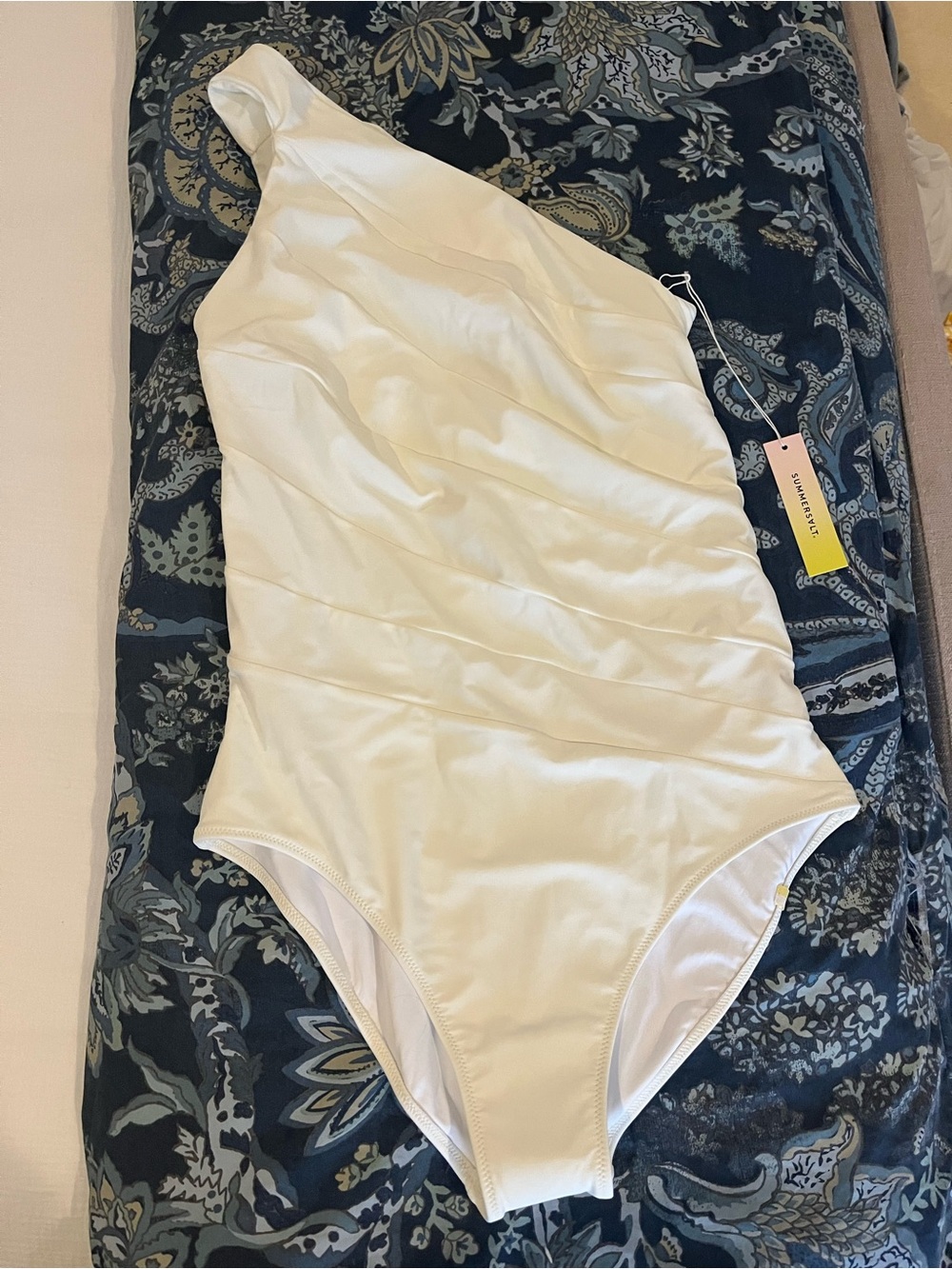 Summersalt One-Shoulder White Ruched One-Piece Swimsuit